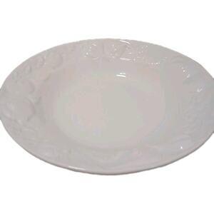I Patrizi Ceramiche de Tavale White Embosse Dinner Pasta Bowl William Sonoma 10"